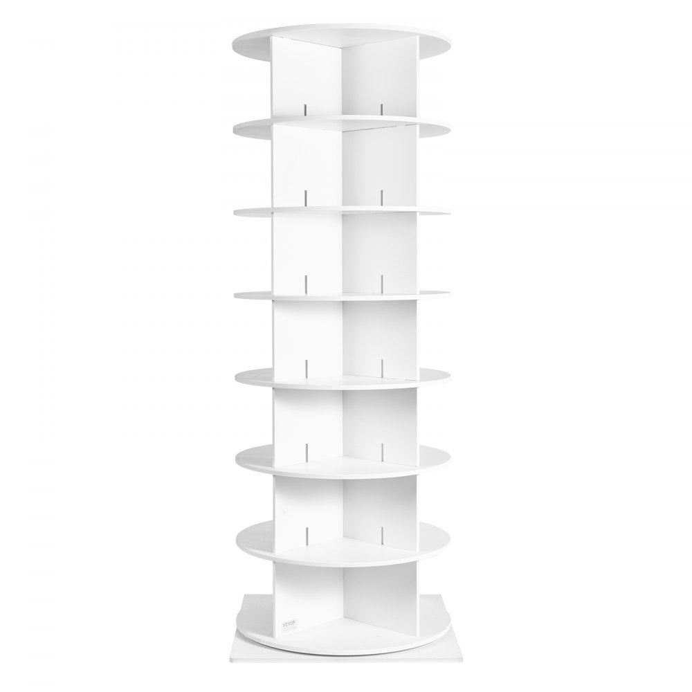 VEVOR 7 Tiers Rotating Shoe Rack Tower, 360°Spinning Shoe Display, Revolving Shoe Rack Storage Round Carousel, Lazy Susan Shoe Rack Organizer with Base for Bedroom, Living Room, Entryway, White
