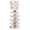 VEVOR 7 Tiers Rotating Shoe Rack Tower, 360°Spinning Shoe Display, Revolving Shoe Rack Storage Round Carousel, Lazy Susan Shoe Rack Organizer with Base for Bedroom, Living Room, Entryway, White