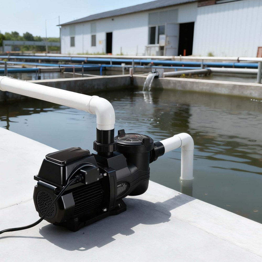 VEVOR Variable Speed Pool Pump, 1.5 HP, AC 220-240V, 132 GPM, In/Above Swimming Pool Pump with Filter Basket, Powerful Self Priming, Programmable Timer, for Inground and Above Ground Swimming Pool