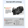 VEVOR Variable Speed Pool Pump, 2 HP, AC 220-240V, 145 GPM, In/Above Swimming Pool Pump with Filter Basket, Powerful Self Priming, Programmable Timer, for Inground and Above Ground Swimming Pool