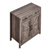 VEVOR Coffee Bar Cabinet, Farmhouse Coffee Bar Table with Drawer, Buffet Stand Cabinet with 2 Barn Doors, Sideboard Buffet Station for Living Room, Entryway, Kitchen, 29.5 x 14.7 x 31.5 in, Grey