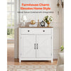 VEVOR Coffee Bar Cabinet, Farmhouse Coffee Bar Table with Drawer, Buffet Stand Cabinet with 2 Barn Door, Sideboard Buffet Station for Living Room, Entryway, Kitchen, 29.5 x 14.7 x 31.5 in, White