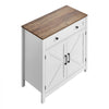 VEVOR Coffee Bar Cabinet, Farmhouse Coffee Bar Table with Drawer, Buffet Stand Cabinet with 2 Barn Door, Sideboard Buffet Station for Living Room, Entryway, Kitchen, 29.5 x 14.7 x 31.5 in, White