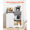 VEVOR Coffee Bar Cabinet, 31.5 x 13.8 x 31.5 in Farmhouse Coffee Bar Cabinet with 3-Tier Storage, Coffee Bar Table with Barn Door, Farmhouse Sideboard Buffet Cabinet for Living Room, Entryway