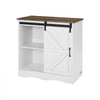 VEVOR Coffee Bar Cabinet, 31.5 x 13.8 x 31.5 in Farmhouse Coffee Bar Cabinet with 3-Tier Storage, Coffee Bar Table with Barn Door, Farmhouse Sideboard Buffet Cabinet for Living Room, Entryway