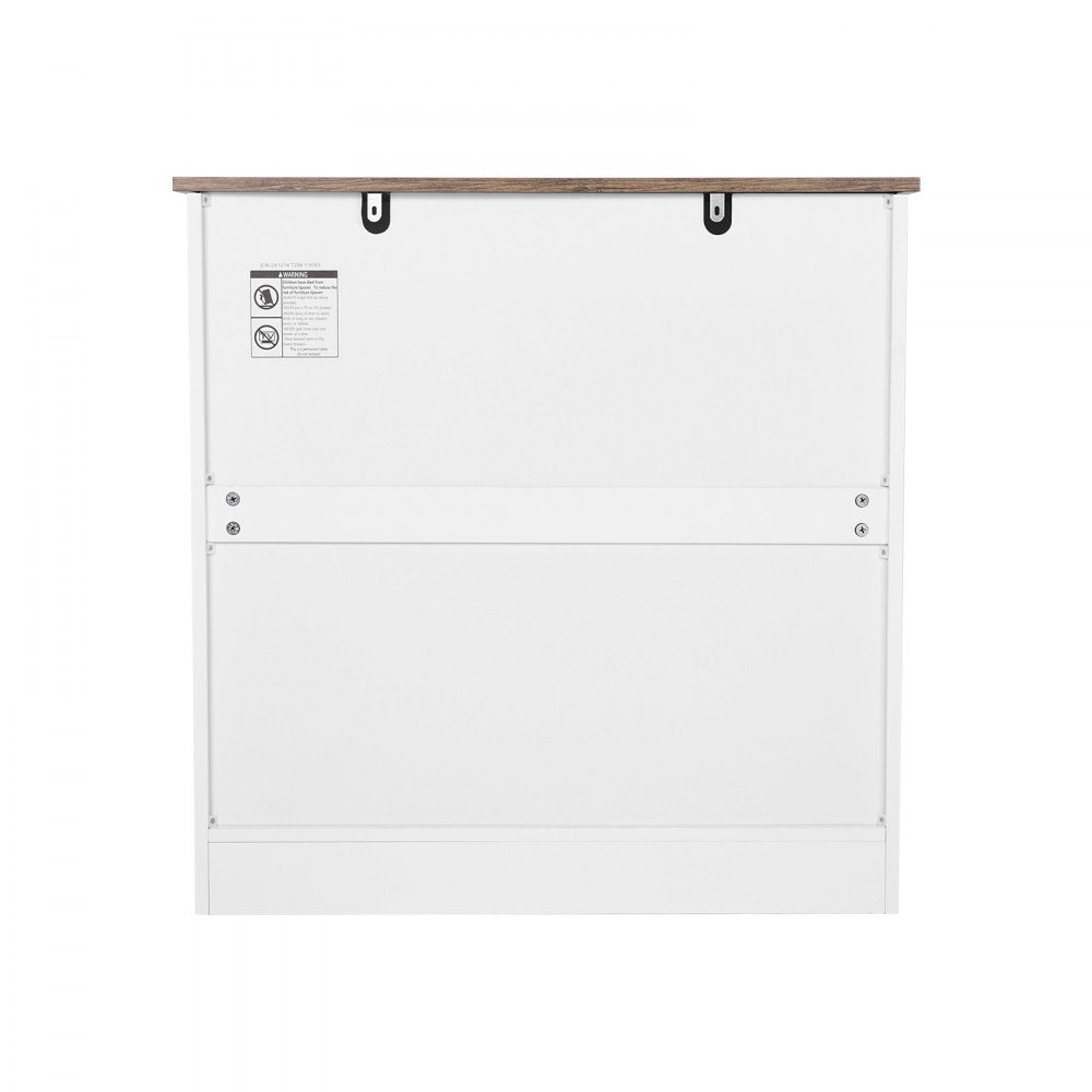 VEVOR Coffee Bar Cabinet, 31.5 x 13.8 x 31.5 in Farmhouse Coffee Bar Cabinet with 3-Tier Storage, Coffee Bar Table with Barn Door, Farmhouse Sideboard Buffet Cabinet for Living Room, Entryway