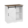 VEVOR Coffee Bar Cabinet, 31.5 x 13.8 x 31.5 in Farmhouse Coffee Bar Cabinet with 3-Tier Storage, Coffee Bar Table with Barn Door, Farmhouse Sideboard Buffet Cabinet for Living Room, Entryway