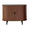 VEVOR Coffee Bar Cabinet, Mid Century Fluted Coffee Bar Table, Buffet Stand Cabinet with 2 Sliding Doors, Sideboard Buffet Station for Living Room, Entryway, Kitchen, 39.3 x 15.7 x 29.5 in, Walnut