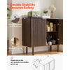 VEVOR Coffee Bar Cabinet, Mid Century Fluted Coffee Bar Table with 2-Tier Storage, Buffet Stand Cabinet with Barn Door, Sideboard Buffet Station for Living Room, Entryway, 31.5 x 14.7 x 31.5 in Walnut