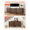 VEVOR Coffee Bar Cabinet, Mid Century Fluted Coffee Bar Table with 2-Tier Storage, Buffet Stand Cabinet with Barn Door, Sideboard Buffet Station for Living Room, Entryway, 31.5 x 14.7 x 31.5 in Walnut