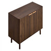 VEVOR Coffee Bar Cabinet, Mid Century Fluted Coffee Bar Table with 2-Tier Storage, Buffet Stand Cabinet with Barn Door, Sideboard Buffet Station for Living Room, Entryway, 31.5 x 14.7 x 31.5 in Walnut