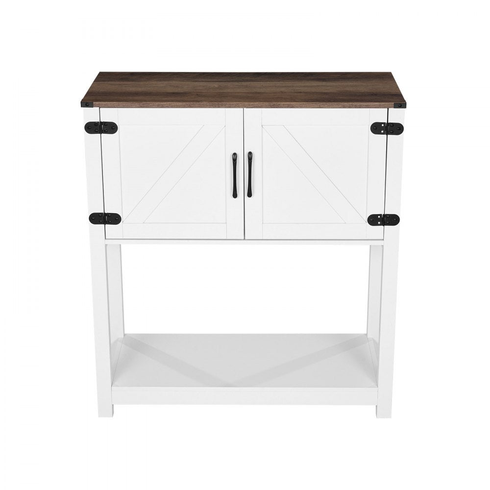 VEVOR Coffee Bar Cabinet, 31.5 x 13.8 x 34.6 in Farmhouse Coffee Bar Cabinet with 3-Tier Storage, Coffee Bar Table with Magnet Doors, Farmhouse Sideboard Buffet Cabinet for Living Room, Entryway