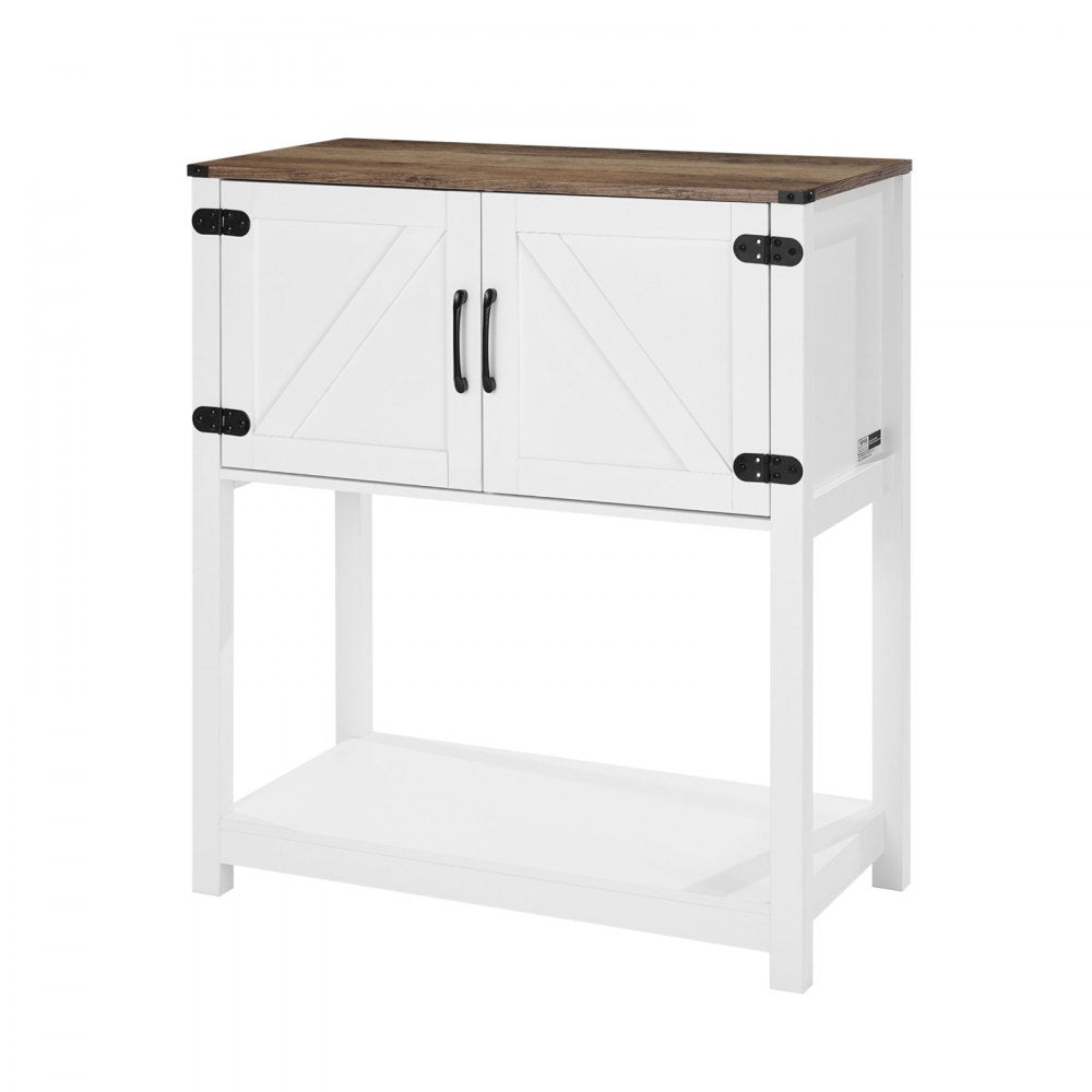 VEVOR Coffee Bar Cabinet, 31.5 x 13.8 x 34.6 in Farmhouse Coffee Bar Cabinet with 3-Tier Storage, Coffee Bar Table with Magnet Doors, Farmhouse Sideboard Buffet Cabinet for Living Room, Entryway