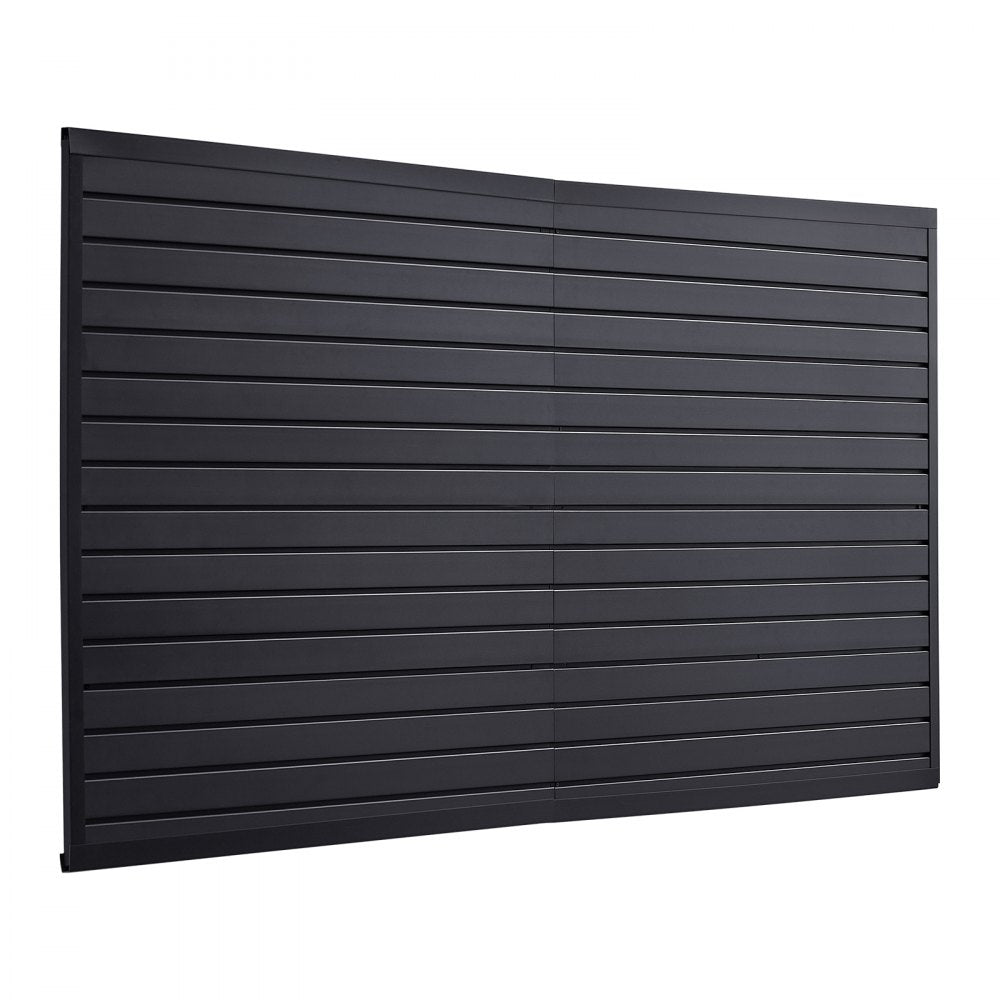 VEVOR Slat Wall Paneling, 8 x 4 ft, PVC Garage Slatwall with Modular Design, Black Slat Wall Easy-to-Install Adjustable Slatwall Panel with Coupling Structure & DIY Cutting, Fits for Storage & Display