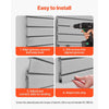 VEVOR Slat Wall Paneling, 8 x 4 ft, PVC Garage Slatwall with Accessories, Grey Slat Wall Easy-to-Install Adjustable Slatwall Panel with Coupling Structure & DIY Cutting, Fits for Storage & Display