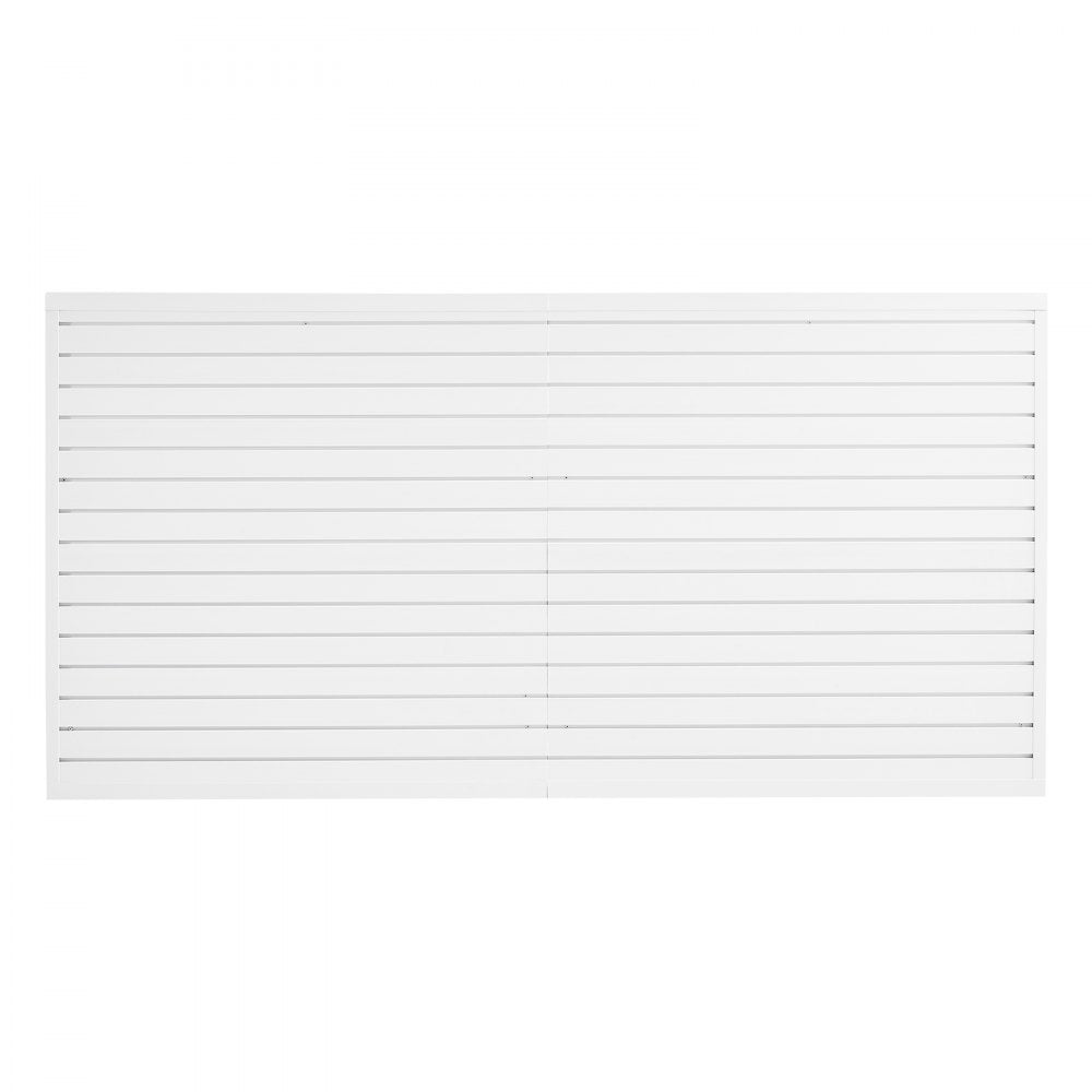 VEVOR Slat Wall Paneling, 8 x 4 ft, PVC Garage Slatwall with Accessories, White Slat Wall Easy-to-Install Adjustable Slatwall Panel with Coupling Structure & DIY Cutting, Fits for Storage & Display