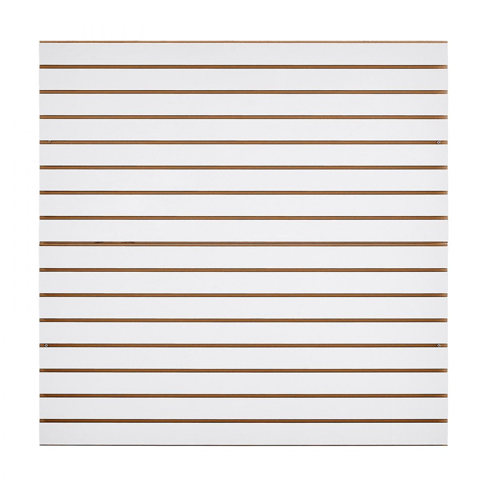 VEVOR Slat Wall Paneling, 4 x 4 ft, MDF Garage Slatwall with Modular Design, White Slat Wall Easy-to-Install Adjustable Slatwall Panel with Coupling Structure & DIY Cutting, Fits for Storage & Display