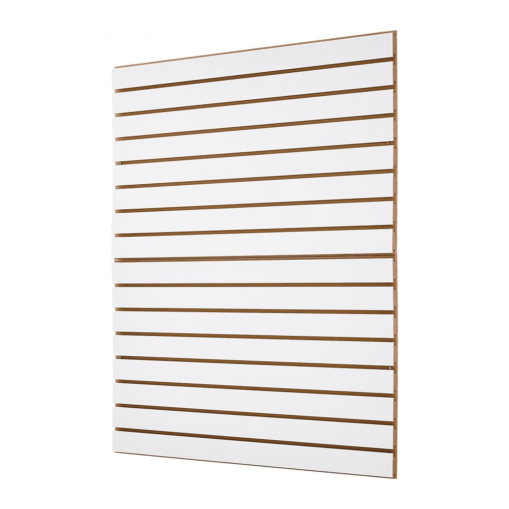 VEVOR Slat Wall Paneling, 4 x 4 ft, MDF Garage Slatwall with Modular Design, White Slat Wall Easy-to-Install Adjustable Slatwall Panel with Coupling Structure & DIY Cutting, Fits for Storage & Display