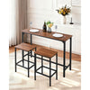 VEVOR Bar Table, 3PCS 47″ Bars Tables Set, Bar Tables and Chair Set with Rounded Edge Design, Rectangular Pub Table with Two Stools for Office Desk, Breakfast Corner, Mini Bars, Rustic Brown, Black