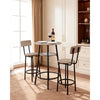 VEVOR Bar Table, 3PCS 23.5″ Bars Tables Set, Bar Tables and Chair Set with Rounded Corner Design, Round Pub Table with Two Stools for Office Desk, Breakfast Corner, Mini Bars, Light Gray, Black