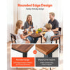 VEVOR Bar Table, 5PCS 35″ Bars Tables Set, Bar Tables and Chair Set with Rounded Edge Design, Square Pub Table with Four Stools for Living Room, Dining Room, Kitchen, Walnut Color, Black