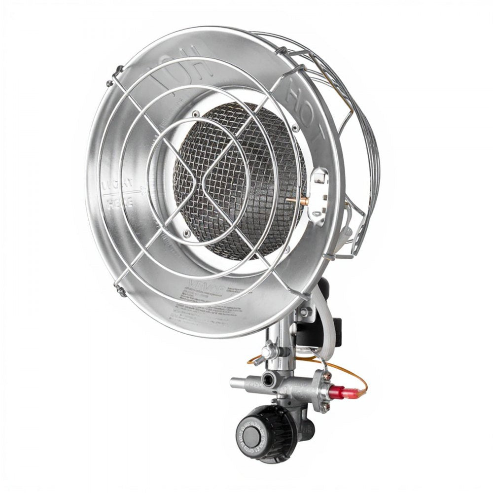 VEVOR Propane Tank Top Heater with Portable Trolley, 15000 BTU Rapid Heating 180-Degree Infrared Radiant Tank Top Gas Heater for 20-40lb Propane Tanks, for Ice Fishing/ Hunting/Outdoor Single Burner