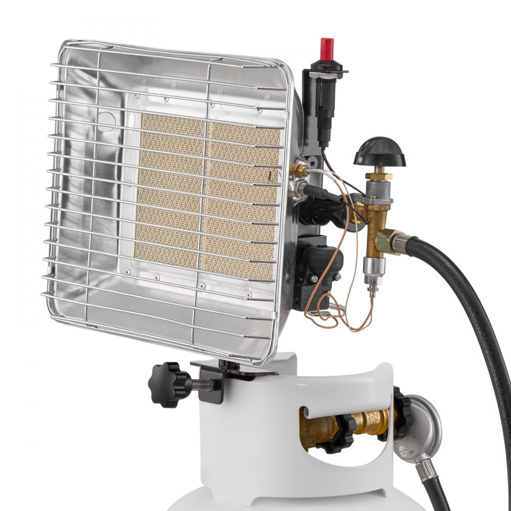 VEVOR Propane Tank Top Heater, 13000 BTU Rapid Heating 180-Degree Infrared Radiant Tank Top Gas Heater, Stepless Temperature Adjustment for Ice Fishing/ Hunting/Outdoor Work, Single Burner Square