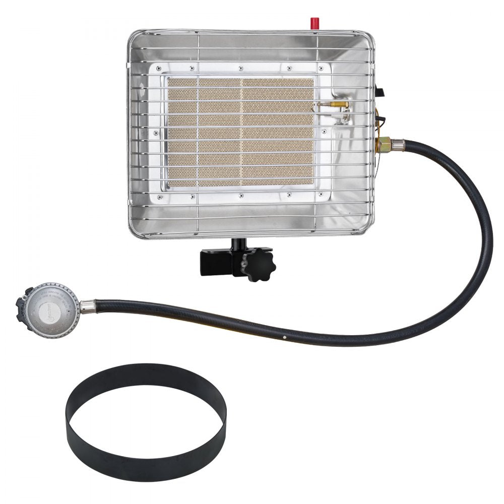 VEVOR Propane Tank Top Heater, 13000 BTU Rapid Heating 180-Degree Infrared Radiant Tank Top Gas Heater, Stepless Temperature Adjustment for Ice Fishing/ Hunting/Outdoor Work, Single Burner Square