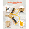 VEVOR RV Propane Quick Connect Y Splitter Adapter with Shutoff Valve, 2 Way 1/4 inch Quick Disconnect Kit, Fits for RV Trailer, Quick Connect Propane Hose Connect to Motorhome Tabletop Camping Grill