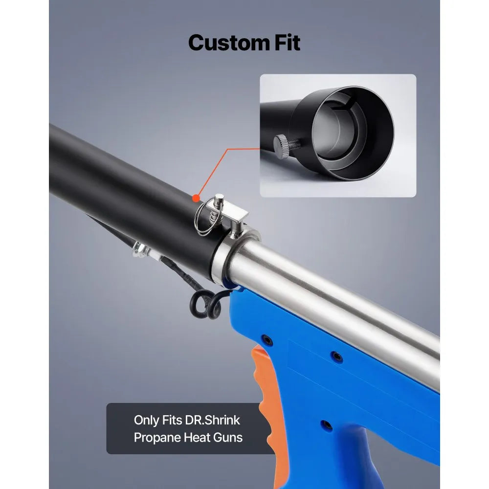 VEVOR 3FT Extension Pole for Heat Gun, Only Compatible with DR.Shrink Propane Heat Guns, Extended Reach Rod for Fast Heat-Shrink Wrapping, Combustor Head Included