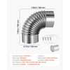 VEVOR 2 Pack Dryer Vent Elbow, 90 Degree Hose Connector Kit for 4 Inch Duct, Stainless Steel Vent Elbows with 4 Clamps and Aluminum Foil Tape, for HVAC Ducts, Pipes, and Ductworks at Tight Space