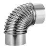 VEVOR 2 Pack Dryer Vent Elbow, 90 Degree Hose Connector Kit for 4 Inch Duct, Stainless Steel Vent Elbows with 4 Clamps and Aluminum Foil Tape, for HVAC Ducts, Pipes, and Ductworks at Tight Space