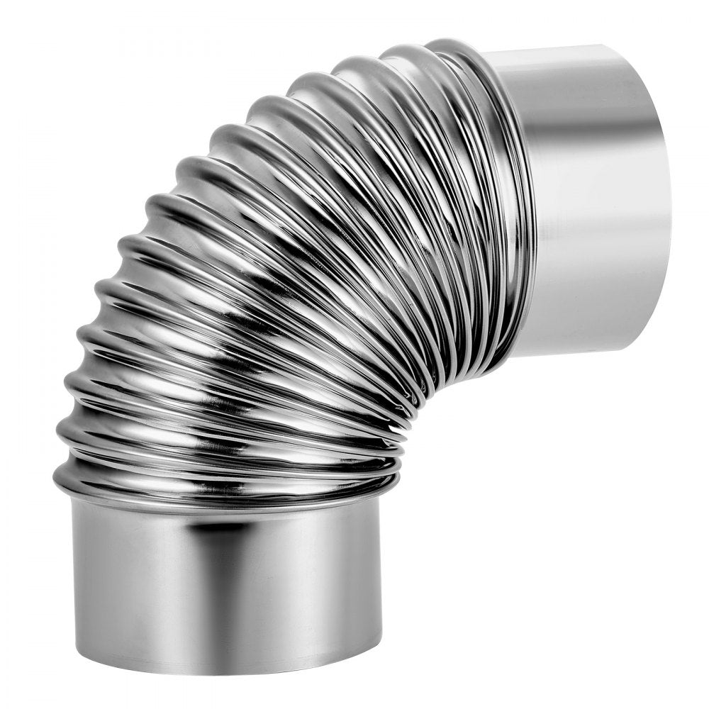 VEVOR 2 Pack Dryer Vent Elbow, 90 Degree Hose Connector Kit for 4 Inch Duct, Stainless Steel Vent Elbows with 4 Clamps and Aluminum Foil Tape, for HVAC Ducts, Pipes, and Ductworks at Tight Space