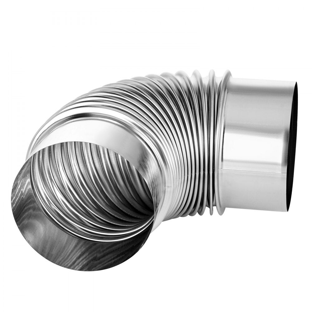 VEVOR 2 Pack Dryer Vent Elbow, 90 Degree Hose Connector Kit for 4 Inch Duct, Stainless Steel Vent Elbows with 4 Clamps and Aluminum Foil Tape, for HVAC Ducts, Pipes, and Ductworks at Tight Space