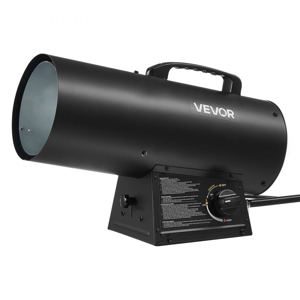 VEVOR Propane Heater, 60000BTU Forced Air Propane Heater with Stepless Temp Settings & security Protection, Portable Garage/Shop Barrel Heater for Garages, Job Sites,Indoor/Outdoor