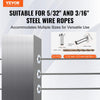 VEVOR 121 Pack T316 Stainless Steel Protector Sleeves for 5/32" 3/16" Wire Rope Cable Railing, DIY Balustrade T316 Marine Grade, Come with A Free Drill Bit, Silver