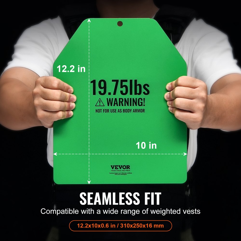 VEVOR Weight Vest Plates, 19.75 LB Pairs, Premium Steel Weighted plates, Contoured Ergonomic Fit – WODs, Additional Weight for Weight Vests, for Strength Training, Running, Fitness, Heavy Workouts