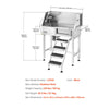 Product size diagram and key specs (34.3 x 19.2 x 44 in)