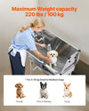 220 lb / 100 kg weight capacity and small-to-medium pet use (lifestyle image)
