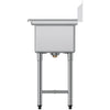 VEVOR 3 Compartment Sink, 18-Gauge 304 Stainless Steel, 14" x 16" x 11" Bowl Size, 3 Bay Commercial Kitchen Prep & Utility Sink with 2 Drainboards and Backsplash for Restaurant, Food Truck & Home Use