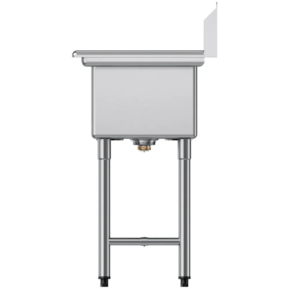 VEVOR 3 Compartment Sink, 18-Gauge 304 Stainless Steel, 14" x 16" x 11" Bowl Size, 3 Bay Commercial Kitchen Prep & Utility Sink with 2 Drainboards and Backsplash for Restaurant, Food Truck & Home Use