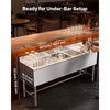 VEVOR 3 Compartment Sink, 18-Gauge 304 Stainless Steel, 10" x 14" x 10" Bowl Size, 3 Bay Commercial Under Bar Sink with Double Drainboard and Backsplash for Kitchen, Restaurant, Food Truck & Home Use