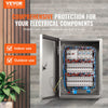 VEVOR Steel Electrical Box, 16"x 12"x 6", 304 Stainless Steel Electrical Enclosure Box, Wall-Mounted Outdoor Electrical Electronic Equipment Enclosure with Mounting Plate Hinges Lock, IP66 Waterproof