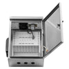 VEVOR Outdoor Electrical Box, 20 x 16 x 8 in, Stainless Steel Ventilated Electrical Enclosure with Thermostat and Fan, Rain Hood, Hinge Connection, IP65 Waterproof Junction Box, Wall/Pole Mounted,