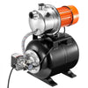 VEVOR 1 HP Shallow Well Pump with Pressure Tank, 1000 GPH, Automatic Irrigation Water Booster Pump with 130 ft Head Lift 20/40 PSI Pressure Switch, 304 Stainless Steel Pump Head for Home Garden Lawn