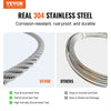 VEVOR Wire Rope Kit, 1/16" 330 ft 304 Stainless Steel Cable with 80 Sleeves and 20 Thimbles, 450 lbs Breaking Strength, 7x7 Strands Marine Aircraft Grade for Handrail Stair Decking Fence Outdoors