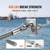 VEVOR Wire Rope Kit, 1/16" 330 ft 304 Stainless Steel Cable with 80 Sleeves and 20 Thimbles, 450 lbs Breaking Strength, 7x7 Strands Marine Aircraft Grade for Handrail Stair Decking Fence Outdoors