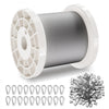 VEVOR Wire Rope Kit, 1/16" 330 ft 304 Stainless Steel Cable with 80 Sleeves and 20 Thimbles, 450 lbs Breaking Strength, 7x7 Strands Marine Aircraft Grade for Handrail Stair Decking Fence Outdoors