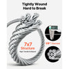 VEVOR 1/8 Inch Wire Rope Kit, 100 ft Length, 304 Stainless Steel Wire Cable with Cutter, 1600 lbs Breaking Strength, 7 x 7 Strands Construction, Steel Cable for Deck Railing System, Garden Trellis