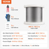 VEVOR Wire Rope Kit, 1/8" 600 ft 316 Stainless Steel Cable with Cutter and Gloves, 1600 lbs Breaking Strength, 7x7 Strands Construction Marine Aircraft Grade for Handrail Stair Decking Fence Outdoors